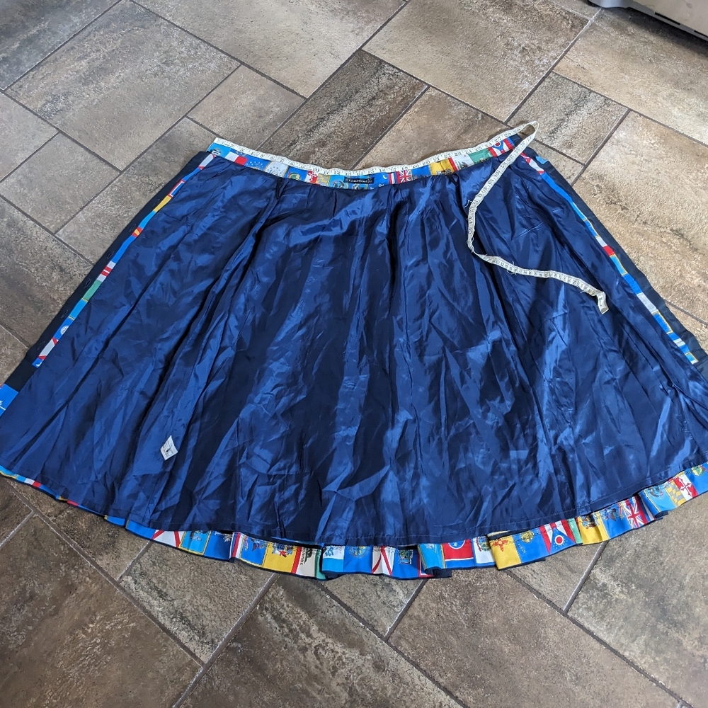 Vintage Rare Louis Feraud Pleated Midi State Flag Skirt Size 6 - Picture 5 of 12